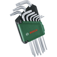 Bosch Torx Innensechskantschlüssel Set, 9 teilig, Schraubendreher grün/schwarz, Aufbewahrungsclip