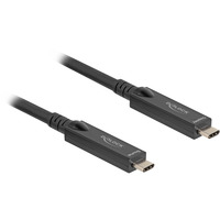 DeLOCK Aktives Optisches USB-C 8K Video + Daten + PD Kabel schwarz, 8 Meter, PD 60 Watt