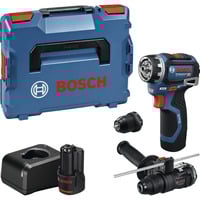 Bosch Akku-Bohrschrauber GSR 12V-32 FC Professional, 12Volt blau/schwarz, 2x Li-Ionen Akku 2,0Ah, L-BOXX, Metallbohrfutteraufsatz, Bohrhammeraufsatz 