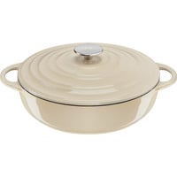 Tefal Servierpfanne LOV Gusseisen Ø 28cm beige, mit Deckel, 3,8 Liter
