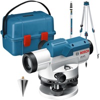Bosch Optisches Nivelliergerät GOL 26 D Professional, mit Baustativ blau, Koffer, Maßeinheit 360 Grad