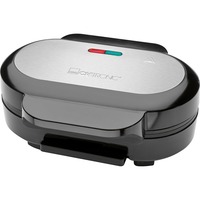 Clatronic Hamburger-Grill HBM 3696, Kontaktgrill edelstahl/schwarz, 1.000 Watt
