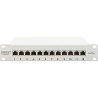 Digitus 10" Patchpanel DN-91612S-EA-G, 12-Port, Cat.6a grau, 1HE, Rack Mount, geschirmt