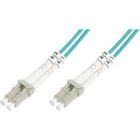 Digitus LWL Patchkabel, Duplex, LC > LC Stecker, Multimode OM3 türkis, 20 Meter