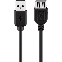 goobay USB 2.0 Verlängerungskabel, USB-A Stecker > USB-A Buchse schwarz, 1,8 Meter, doppelt geschirmt