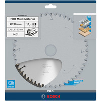 Bosch Professional PRO Multi Material Kreissägeblatt, Ø 210mm, 54Z Bohrung 30mm, für Handkreissägen