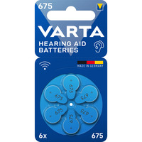 VARTA Hörgerätebatterie Hearing Aid Zinc Air 675, PR44 6 Stück, Größe 675