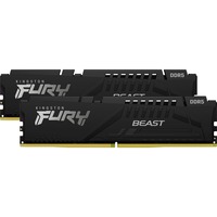 Kingston FURY DIMM 16 GB DDR5-5200 (2x 8 GB) Dual-Kit, Arbeitsspeicher schwarz, KF552C36BBEK2-16, FURY Beast, AMD EXPO