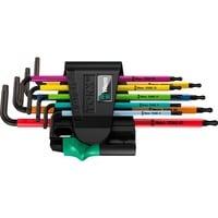 Wera 967/9 TX BO Multicolour 1 Winkelschlüsselsatz, 9-teilig, Schraubendreher mit Halteclip, BlackLaser-Oberfläche