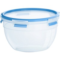 Emsa CLIP & CLOSE Frischhaltedose 2,6 Liter transparent/blau, rund, Ø 21,8cm
