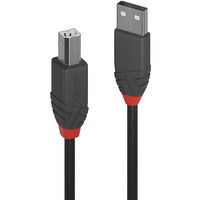 Lindy USB 2.0 Typ A an B Kabel, Anthra Line schwarz, 5m