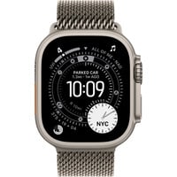 Apple Watch Ultra 3, Smartwatch titan, 49 mm, Milanaise Armband Titan Natur M, Titangehäuse, Cellular