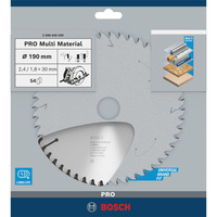 Bosch Professional PRO Multi Material Kreissägeblatt, Ø 190mm, 54Z Bohrung 30mm, für Handkreissägen