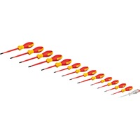 Bosch Professional VDE Schraubendreher-Set PH/SL Professional, 14-teilig rot/gelb, 13 VDE-Schraubendreher, Phasenprüfer SL3, L-BOXX