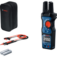 Bosch Professional Offene Strommesszange GFM 1000-15, Messgerät blau/schwarz, 2x Batterien, Tasche