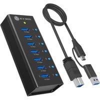 ICY BOX IB-AC618a, USB-Hub schwarz