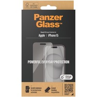 PanzerGlass Displayschutz Classic Fit, Schutzfolie transparent, iPhone 15