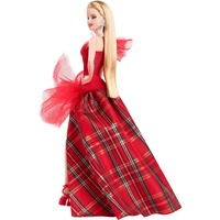 Mattel Barbie Signature 2024 Holiday Barbie Modepuppe blond mit Karokleid