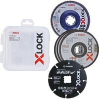Bosch Professional PRO Cutting and Grinding, X-LOCK Trennscheiben-Set 125mm 5-teilig, inkl. Fächerschleifscheibe
