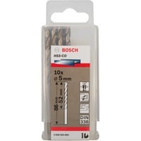 Bosch Metall-Spiralbohrer HSS-Co, Ø 5mm Arbeitslänge 52mm, 10 Stück
