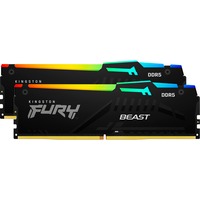 Kingston FURY DIMM 64 GB DDR5-6000 (2x 32 GB) Dual-Kit, Arbeitsspeicher schwarz, KF560C30BBEAK2-64, FURY Beast RGB, INTEL XMP, AMD EXPO