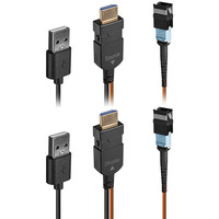 Lindy 100m MPO-Glasfaser HDMI 8K60 Extender, HDMI Verlängerung orange/schwarz