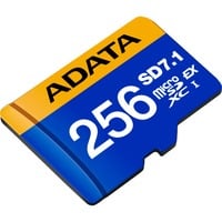 ADATA Premier Extreme microSDXC SD7.1 256 GB, Speicherkarte blau/gelb, SD7.1 Express, UHS-I U3, Class 10, V30, Nintendo Switch 2 Ready