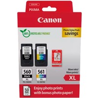 Canon Tinte Photo Value Pack PG-560XL/CL-561XL  inkl. 50 Blatt 10x15 Fotopapier
