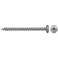 fischer Spanplattenschraube PowerFast 4,0x16 Halbrundkopf TX 200 Stück, mit Vollgewinde, Edelstahl A2