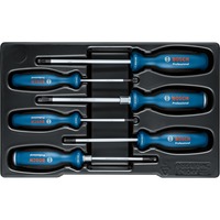 Bosch Professional Schraubendreher-Set SL/PH/PZ/TX Professional, 6-teilig blau/schwarz, 2x mit Schlagkappe