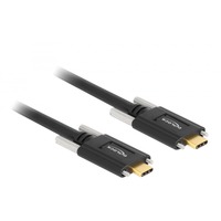DeLOCK USB 3.2 Gen 2 Kabel, USB-C Stecker > USB-C Stecker schwarz, 1 Meter, Stecker mit Schrauben