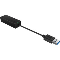 ICY BOX USB 3.2 Gen 1 Adapter IB-AC501a, USB-A Stecker > RJ-45 Buchse schwarz, Gigabit Ethernet