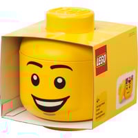 Room Copenhagen LEGO Storage Head "Happy Boy", klein, Aufbewahrungsbox gelb