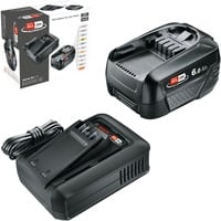 Bosch Heimwerken & Garten Akku Starter-Set 18V 1x 6,0Ah + Schnellladegerät AL 18V-44 schwarz, Li-Ionen Akku 6,0Ah, POWER FOR ALL ALLIANCE
