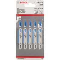 Bosch Stichsägeblatt T 118 GFS Basic for Inox, 83mm 5 Stück