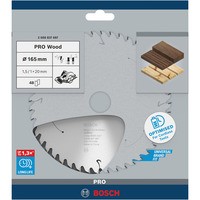Bosch Professional PRO Wood cordless Kreissägeblatt, Ø 165mm, 48Z Bohrung 20mm, für Akku-Handkreissägen