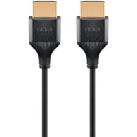 goobay Slim High-Speed-HDMI-Kabel mit Ethernet, 4K @ 60Hz schwarz, 0,5 Meter