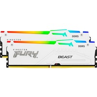 Kingston FURY DIMM 64 GB DDR5-6000 (2x 32 GB) Dual-Kit, Arbeitsspeicher weiß, KF560C30BWEAK2-64, FURY Beast RGB, INTEL XMP, AMD EXPO