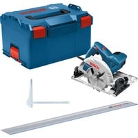 Bosch Professional Handkreissäge GKS 55+ GCE Professional blau, 1.350 Watt, L-BOXX, Führungsschiene FSN 1400
