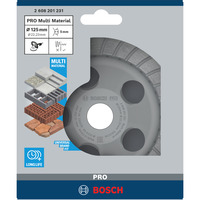 Bosch Diamant-Topfscheibe Best for Universal Turbo, Ø 125mm, Schleifscheibe Bohrung 22,23mm, für Beton- und Winkelschleifer