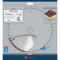 Bosch Kreissägeblatt Optiline Wood, Ø 216mm, 60Z Bohrung 30mm, für Kapp- & Gehrungssägen