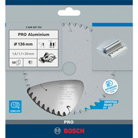 Bosch Professional PRO Aluminium cordless Kreissägeblatt, Ø 136mm, 50Z Bohrung 20mm, für Akku-Handkreissägen