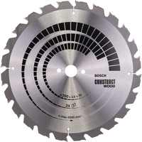 Bosch Professional PRO Construct Wood Kreissägeblatt, Ø 350mm, 24Z Bohrung 30mm, für Tischkreissägen