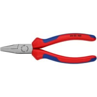 KNIPEX Flachzange 20 02 160, Greifzange rot/blau, gezahnte Griffflächen