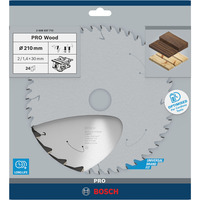Bosch Professional PRO Wood cordless Kreissägeblatt, Ø 210mm, 24Z Bohrung 30mm, für Akku-Tischkreissägen