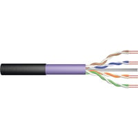 Digitus Professional Cat.6 U/UTP Erdverlegekabel simplex, Eca, PE-Mantel violett/schwarz, 500 Meter Trommel, Outdoor-Kabel