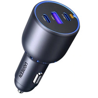 UGREEN 130W 3-Port Fast Car Charger, Ladegerät schwarz/blau