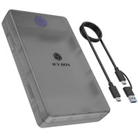 ICY BOX IB-388-CU3, Laufwerksgehäuse schwarz, Festplattengehäuse für 2,5"/3,5" SATA SSD/HDD