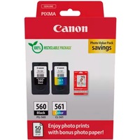 Canon Tinte Photo Value Pack PG-560/CL-561 inkl. 50 Blatt 10x15 Fotopapier