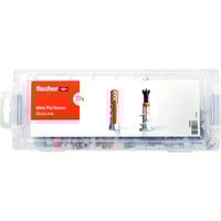 fischer Mini FixTainer DuoLine, Dübel hellgrau/rot, 77-teilig